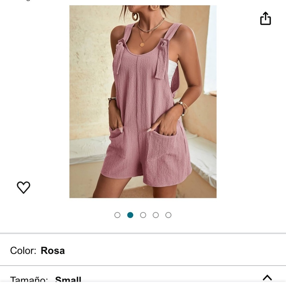 NWT SHEIN Pink Adjustable Romper Size Small